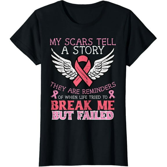 t-shirt Breast Cancer Survivor My Scar Tell Story Awareness Women T-Shirt.