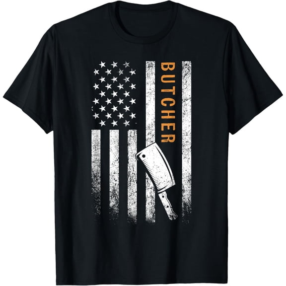 t-shirt Butcher American Flag Design T-Shirt mens，black，women，funny，men，journey，Crew Neck, Short Sleeve,printing