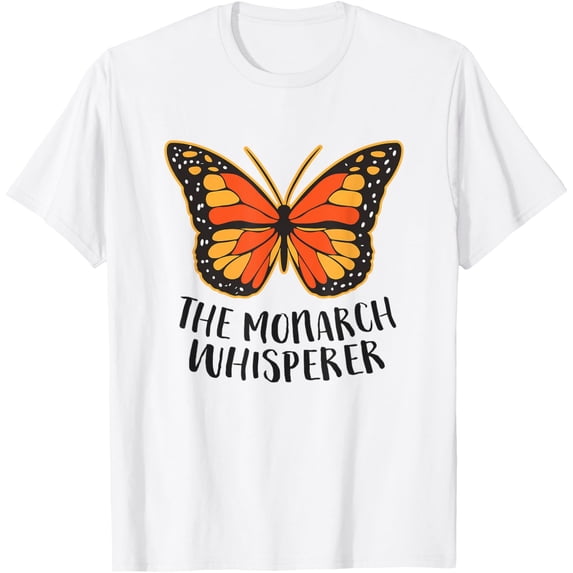 t-shirt Butterfly Monarch Whisperer Cute Butterfly T-Shirt mens, woman, white,funny,journey,Crew Neck, Short Sleeve,printing