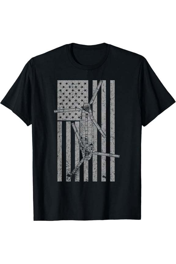 t-shirt CH-47 Chinook Military Helicopter Vintage Flag Pilot T-shirt mens t shirt,black,women,funny,misfits,men,journey