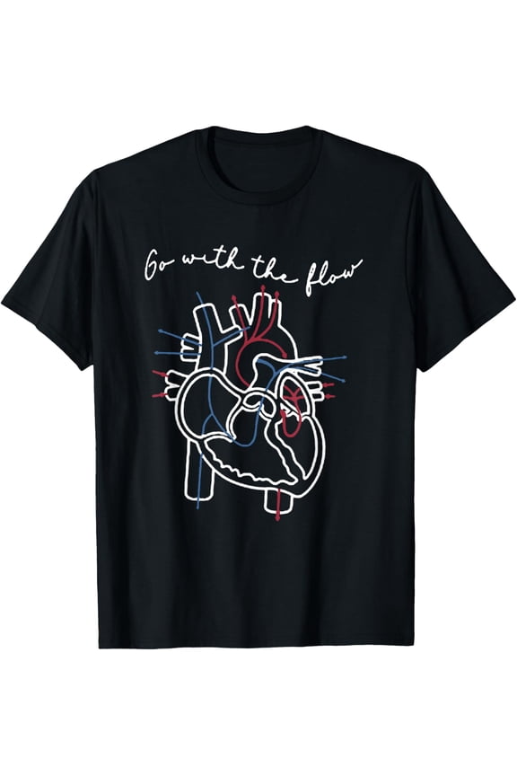 t-shirt CVICU Cardiac Nurse Anatomy Cardiology Human Heart Flow T-Shirt mens，black，women，funny，journey，Crew Neck, Short Sleeve,custom clothing patterns.gift