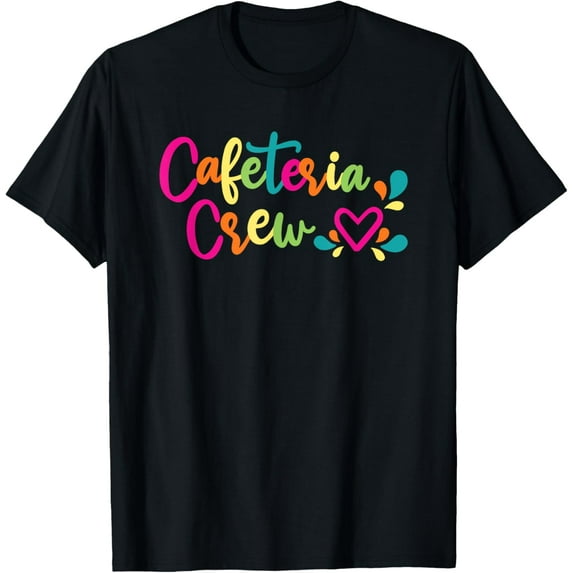 t-shirt Cafeteria Crew School Lunch Lady Worker Squad with heart T-Shirt mens,black,women,funny,men,journey,Crew Neck, Short Sleeve,printing
