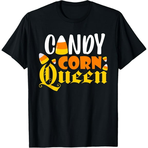 Candy Corn Queen Costume Halloween Cute Kawaii Crown Girls T-Shirt