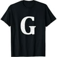 thumbnail image 1 of t-shirt Capital Letter G Shirt Monogram Initial T Shirt mens，black，women，funny，journey，Crew Neck, Short Sleeve,custom clothing patterns.gift, 1 of 4