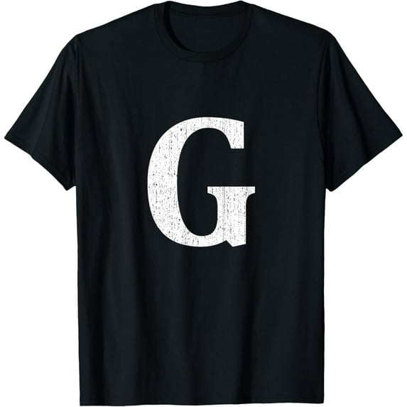 t-shirt Capital Letter G Shirt Monogram Initial T Shirt mens,black,women,funny,journey,Crew Neck, Short Sleeve,custom clothing patterns.gift