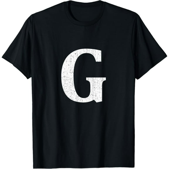 t-shirt Capital Letter G Shirt Monogram Initial T Shirt mens，black，women，funny，journey，Crew Neck, Short Sleeve,custom clothing patterns.gift