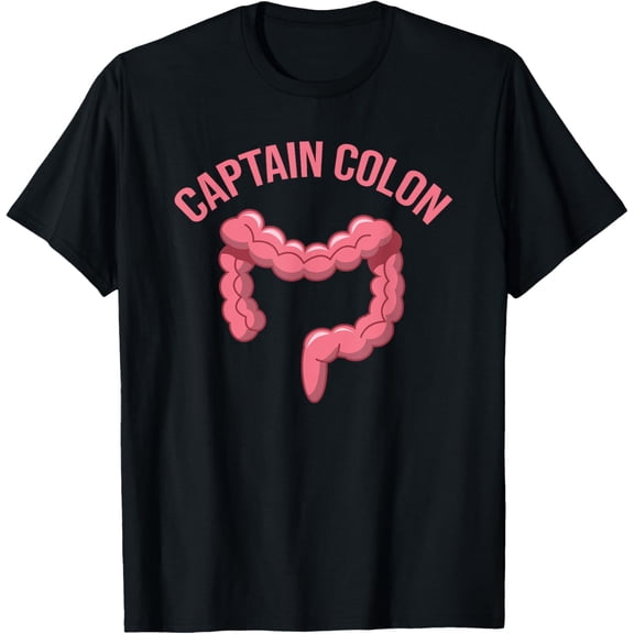 Captain Colon Funny Diverticulitis Awareness Gift T-ShirtMen and women, Black T-shirt, size: Extra large