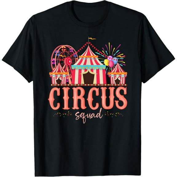 Carnival Staff Circus Matching Squad Birthday Happy Holiday T-ShirtMen and women, Black T-shirt, size: Extra large