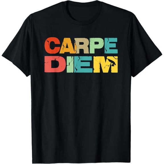 t-shirt Carpe Diem - Seize The Day! Vintage Retro Look T-Shirt mens t shirt，black，women，funny，misfits，men，journey