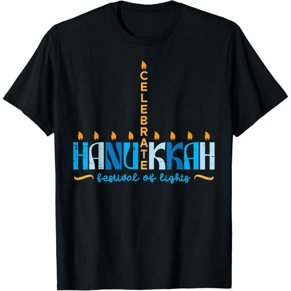Celebrate Hanukkah Festival Of Lights Chanukah Women Men Kid T-Shirt
