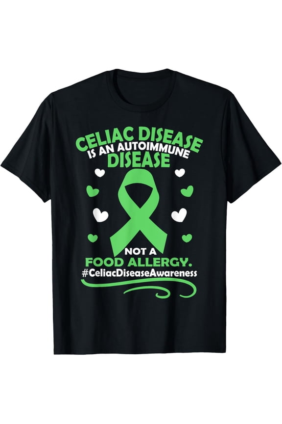 t-shirt Celiac Disease is an Autoimmune - Disease Awareness T-Shirt mens，black，women，funny，journey，Crew Neck, Short Sleeve,custom clothing patterns.gift