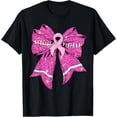 thumbnail image 1 of t-shirt Cheer For The Cure Coquette Bow Football Breast Cancer Women T-ShirtMen and women can wear, black T-shirts, gifts. Age: M,L，XL 2XL, 3XL, 4XL, 1 of 4