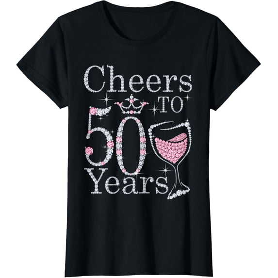 t-shirt Cheers to 50 Years 1972 50Th Birthday Tee Gift For Womens T-Shirt mens,black,women,funny,journey,Crew Neck, Short Sleeve,printing