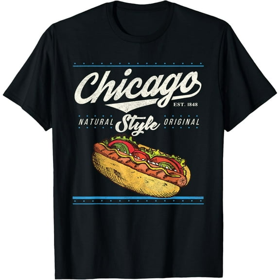t-shirt Chicago Hot Dog HotDog Shirt Tourist Summer Souvenir Travel T-Shirt mens，black，women，funny，journey，Crew Neck, Short Sleeve,printing