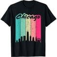 thumbnail image 1 of t-shirt Chicago Shirt | 80's Retro Vintage Chicago Skyline T-Shirt mens t shirt，black，women，funny，misfits，men，journey, 1 of 4