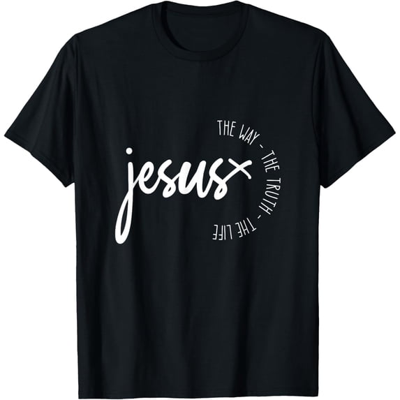 t-shirt Christ Jesus The Way. The Truth. The Life Blessed Christians T-ShirtMen and women can wear, black T-shirts, gifts. Age: M,L,XL 2XL, 3XL, 4XL