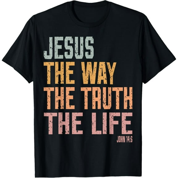 t-shirt Christian T Shirt Women Men Kids Jesus The Way Truth Life T-Shirt mens，black，women，funny，journey，Crew Neck, Short Sleeve,printing