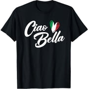 t-shirt Ciao Bella Italian Hello Goodbye Visit Italy Vacation Ciao T-Shirt mens black women funny journey Crew Neck, Short Sleeve,printing