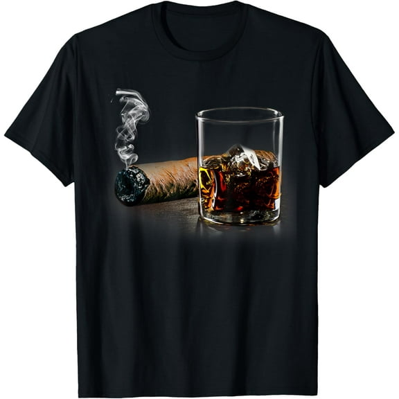 Cigar and Bourbon T-shirt Great Gift for Cigar Lounge Lovers T-Shirt