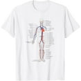 thumbnail image 1 of t-shirt Circulatory System Anatomy Chart Arteries Veins T-ShirtMen and women can wear white T-shirts, gifts. Age: M,，L，XL，2XL,3XL, 4XL, 1 of 4