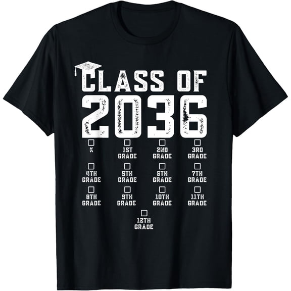 t-shirt Class of 2036 Grow With Me Shirt With Space For Checkmarks T-Shirt mens，black，women，funny，journey，Crew Neck, Short Sleeve,custom clothing patterns.