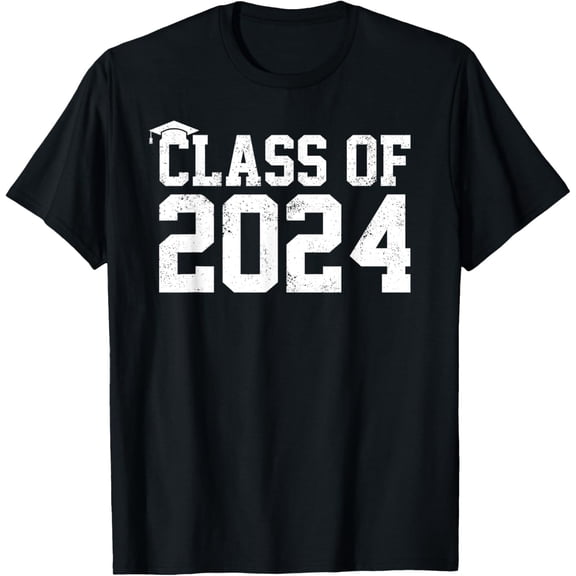 t-shirt Class Of 2024 Graduation Shirt Senior High School College T-ShirtMen and women can wear, black T-shirts, gifts. Age: M,L，XL 2XL, 3XL, 4XL