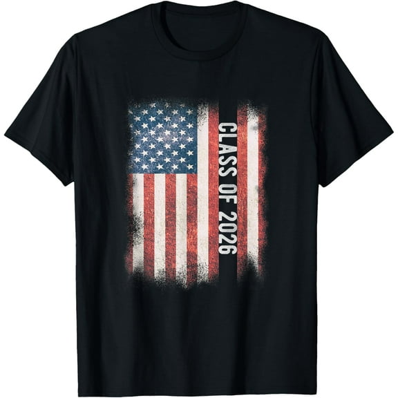 t-shirt Class Of 2026 Shirt Patriotic American Flag Graduation Shirt T-Shirt mens，black，women，funny，men，journey，Crew Neck, Short Sleeve,printing