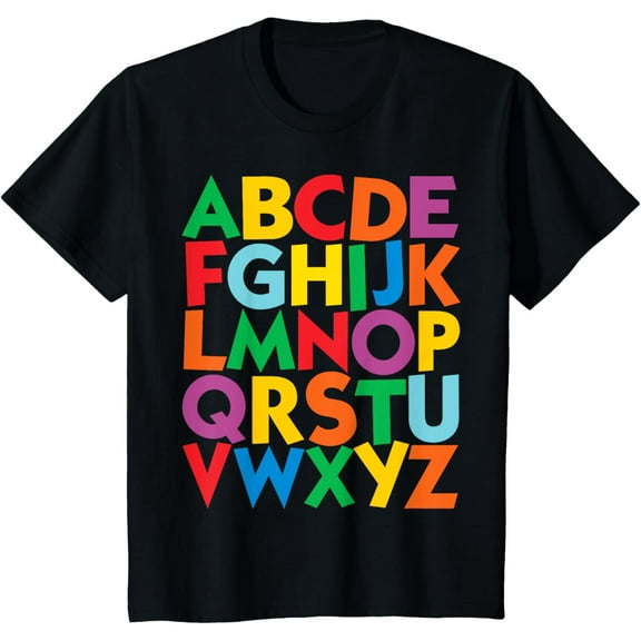 t-shirt Colorful Uppercase Letters Alphabet learn ABCs boy girl kids T-Shirt.