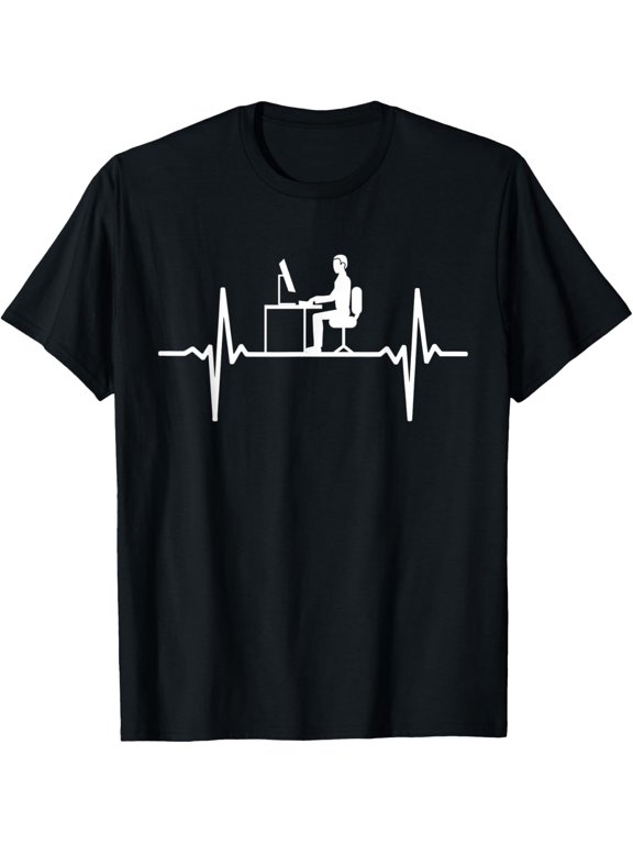 t-shirt Computer Heartbeat Funny Programmer IT Admin Pulse Developer T-Shirt mens,black,women,funny,men,journey,Crew Neck, Short Sleeve,printing