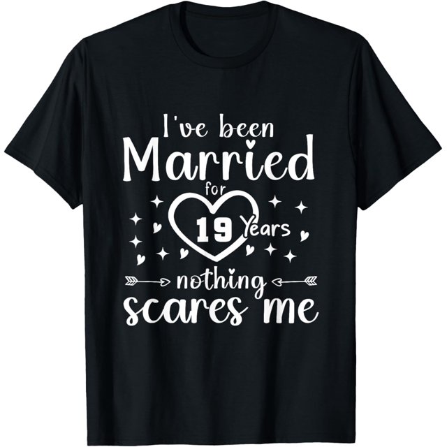 tshirt Couples Married for 19 years 19th wedding anniversary T