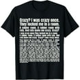 thumbnail image 1 of t-shirt Crazy? I Was Crazy Once. Funny Meme T-Shirt mens，black，women，funny，men，journey，Crew Neck, Short Sleeve,printing, 1 of 4