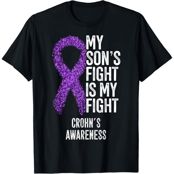 t-shirt Crohn's Disease My Son's Fight Is My Fight Crohn's Awareness T-Shirt mens，black，women，funny，journey，Crew Neck, Short Sleeve,custom clothing patterns.gift