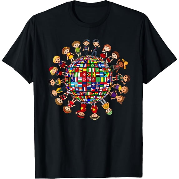 t-shirt Cultural diversity Kids around the Globe T-Shirt mens,black,women,funny,men,journey,Crew Neck, Short Sleeve,printing