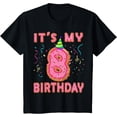 thumbnail image 1 of t-shirt Cute Donut It's my 8th Birthday Shirt Sweet 8 yrs Kids Gift T-Shirt mens，black，women，funny，journey，Crew Neck, Short Sleeve,printing, 1 of 4