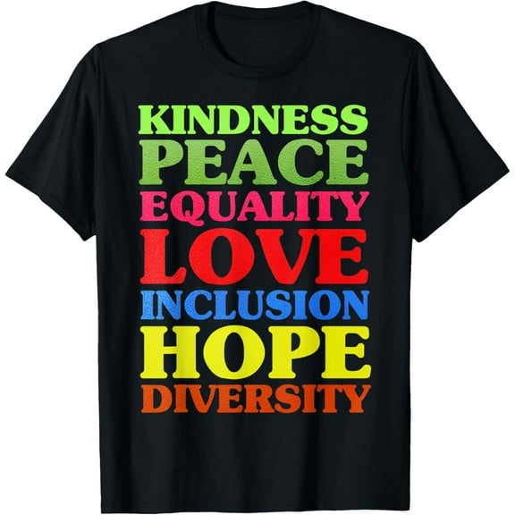 t-shirt Cute Peace Love Inclusion Equality Diversity Human Rights T-Shirt mens，black，women，funny，journey，Crew Neck, Short Sleeve,custom clothing patterns.gift