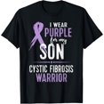 thumbnail image 1 of t-shirt Cystic Fibrosis Awareness Shirt My Son CF Warrior TeeMen and women can wear, black T-shirts, gifts. Age: M,L，XL 2XL, 3XL, 4XL, 1 of 4