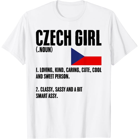 Czech Girl Definition Czech Republic Flag Prague Czech Women T-Shirt