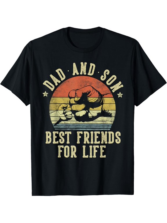 t-shirt Dad and Son Best Friends for Life Funny Dad T-Shirt mens,black,women,funny,journey,Crew Neck, Short Sleeve,printing