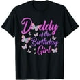 thumbnail image 1 of t-shirt Daddy of The Birthday Girl Shirt Butterfly Dad Father 1st T-Shirt mens，black，women，funny，journey，Crew Neck, Short Sleeve,printing, 1 of 4