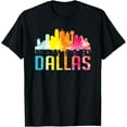 thumbnail image 1 of t-shirt Dallas Texas Retro Watercolor Skyline Art Souvenir Gift T-Shirt., 1 of 4