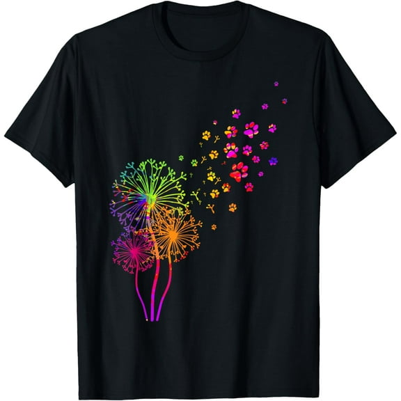 t-shirt Dandelion Paw Print T-Shirt mens，black，women，funny，journey，Crew Neck, Short Sleeve,custom clothing patterns.gift
