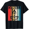 thumbnail image 1 of t-shirt Deepavali Retro Diwali Festival of Light T-Shirt mens，black，women，funny，journey，Crew Neck, Short Sleeve,custom clothing patterns.gift, 1 of 4