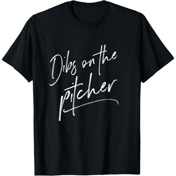 t-shirt Dibs On The Pitcher Shirt Baseball Girlfriend TShirt Gifts mens,black,women,funny,journey,Crew Neck, Short Sleeve,printing