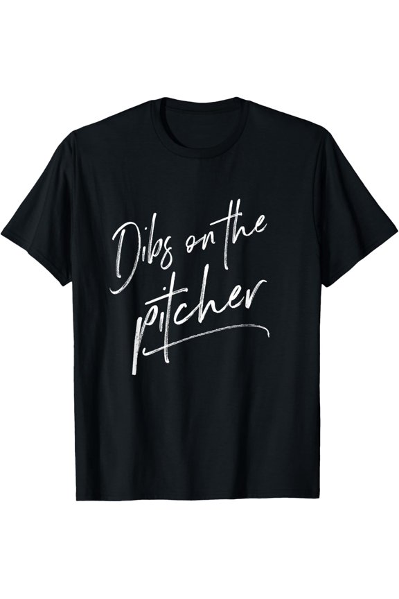 t-shirt Dibs On The Pitcher Shirt Baseball Girlfriend TShirt Gifts mens,black,women,funny,journey,Crew Neck, Short Sleeve,printing