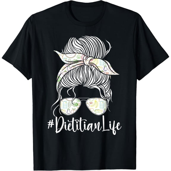t-shirt Dietitian Life Nutritionist Dietary Expert T-ShirtMen and women can wear, black T-shirts, gifts. Age: M,L，XL 2XL, 3XL, 4XL