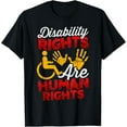 thumbnail image 1 of t-shirt Disability Rights Are Human Rights T-Shirt mens，black，women，funny，journey，Crew Neck, Short Sleeve,printing, 1 of 4