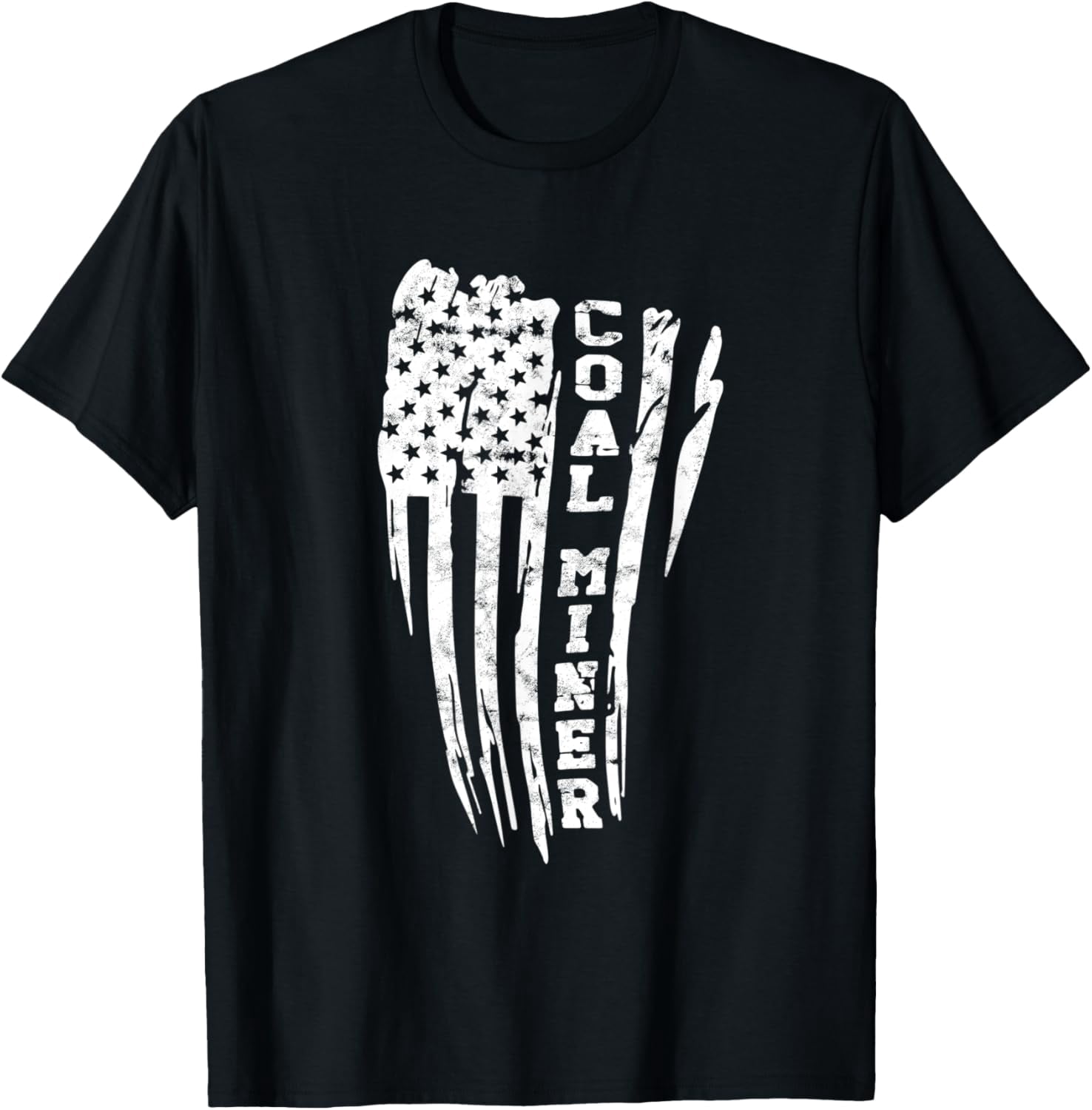 t-shirt Distressed American Flag Coal Miner Mining - Geology Hunting T ...