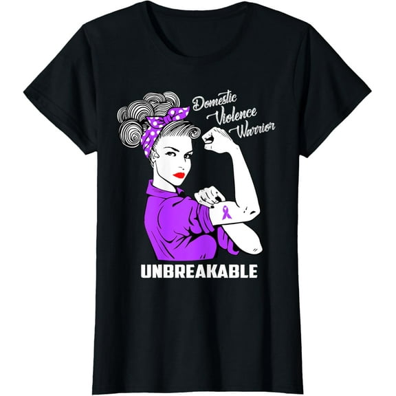 t-shirt Domestic Violence Warrior Unbreakable T-Shirt Awareness Gift T-Shirt.