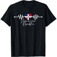 thumbnail image 1 of t-shirt Dominican Republic Heritage Roots Heartbeat Flag Pride T-ShirtMen and women can wear, black T-shirts, gifts. Age: M,L，XL 2XL, 3XL, 4XL, 1 of 4