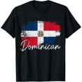 thumbnail image 1 of t-shirt Dominican Republic Vintage Flag Dominican Pride Roots T-ShirtMen and women can wear, black T-shirts, gifts. Age: M,L，XL 2XL, 3XL, 4XL, 1 of 4